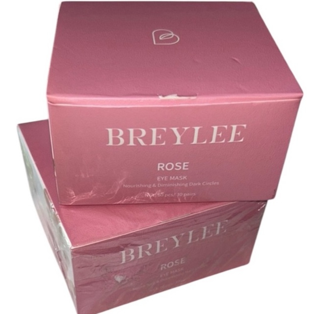 BREYLEE Rose Eye Mask 60 Pc Soothing Repairs Restores for Puffy, Dark Circles +